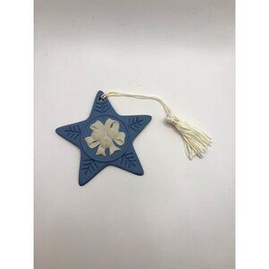 Vtg Wedgwood Blue Jasperware Jingle Bell Star Christmas Ornament with Box NEW
